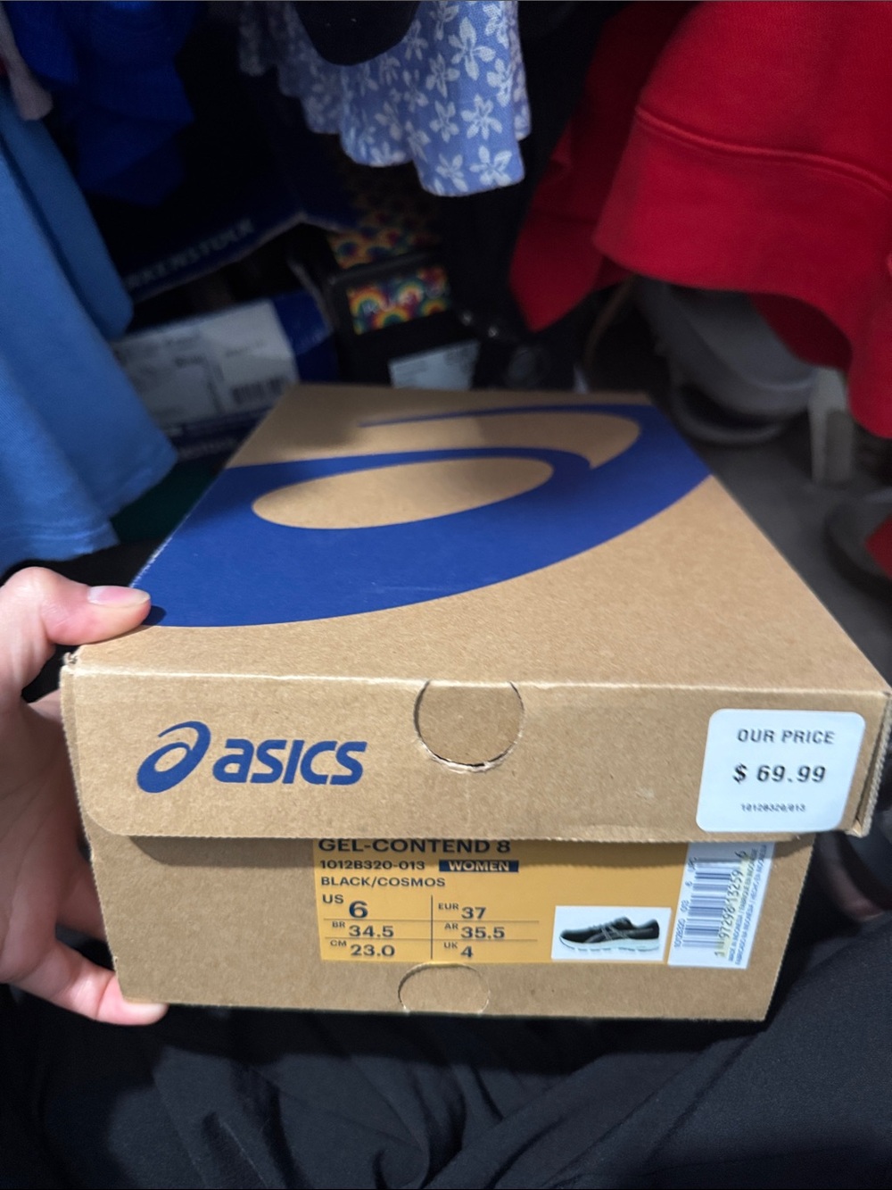Asics Brown Shoe Box with Blue Logo